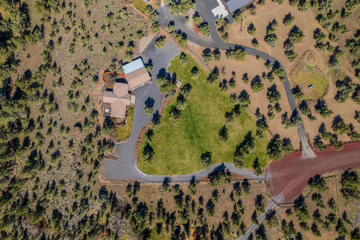 A wide-angle exterior shot of the main house surrounded by lush greenery and spacious driveways. The setting looks peaceful and private, ideal for hosting multiple families or large groups who wish to explore, play, and unwind in a natural environment.